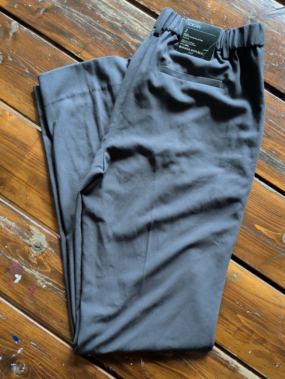 Banana Republic Factory Logan Men's Charcoal Elastic-Waist Dress Pants